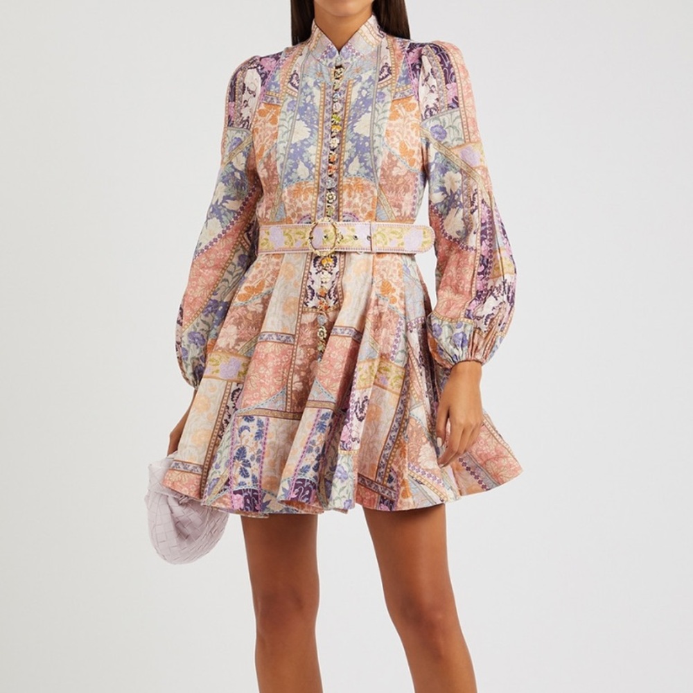 Zimmermann Kaleidoscope Linen Mini Dress Size 1